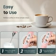 thumbnail image 3 of Pink Handheld Milk Frother Wand for Coffee, Rechargeable Electric Whisk with 3 Heads 3 Speeds Drink Mixer Coffee Frother For Latte, Cappuccino, Hot Chocolate, Egg, 3 of 8