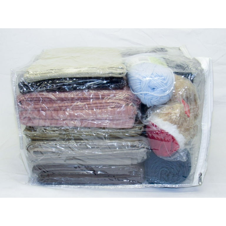 6 Large Vinyl Plastic Zippered Blanket Storage Bags w/ Handles 24