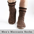 thumbnail image 2 of Men's Slipper Socks Fleece Lined Non-slip Soles,Winter Soft Thick Cozy Indoor Home Boots Anti-skid Gripper Bottoms,Knitted Warm Fuzzy House Shoes,Christmas Gifts, 2 of 5