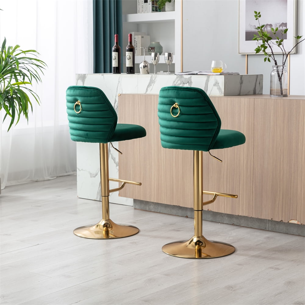 Adjustable Counter Height Bar Stools ,Set of 2 Swivel Bar Stools Chair