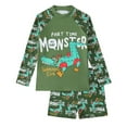 thumbnail image 1 of PMVFHDE Boys Sun Protective Swimwear Two Piece Set Short Sleeve Rash Guard and Trunks Beach Outfit Green,8-9 Years, 1 of 9