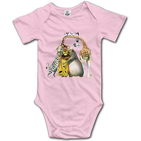 

Baby Boys Girls Short Sleeve Madagascar Funny Bobysuit Onesie