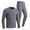 Grey, variant on Men's Thermal Underwear Winter Long Set Top and Bottom Sports Suits Winter Thermal Underwear With Inner Fleece Warm Thermal Top & Trousers Leggings Functional Thermal Underwear Sets