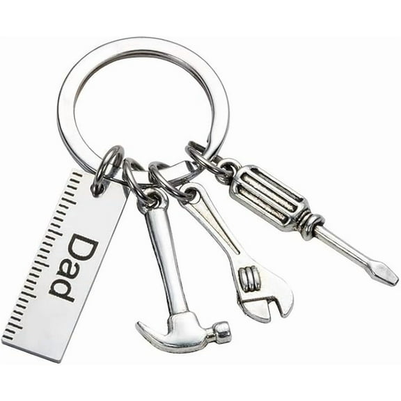 Pop Keychain with Ruler Hammer Wrench Screwdriver Gifts for Dad, Father’s Day Birthday Gifts from daughter and Son