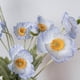 thumbnail image 3 of Flores artificiales 5 piezas de amapolas de seda artificiales para decoración del hogar, la oficina, la boda y el exterior (azul claro), 3 of 5