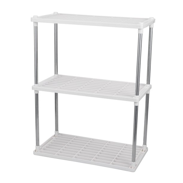 Three Floor Plastic Bathroom Storage Rack Washbasin Floor Type Kitchen