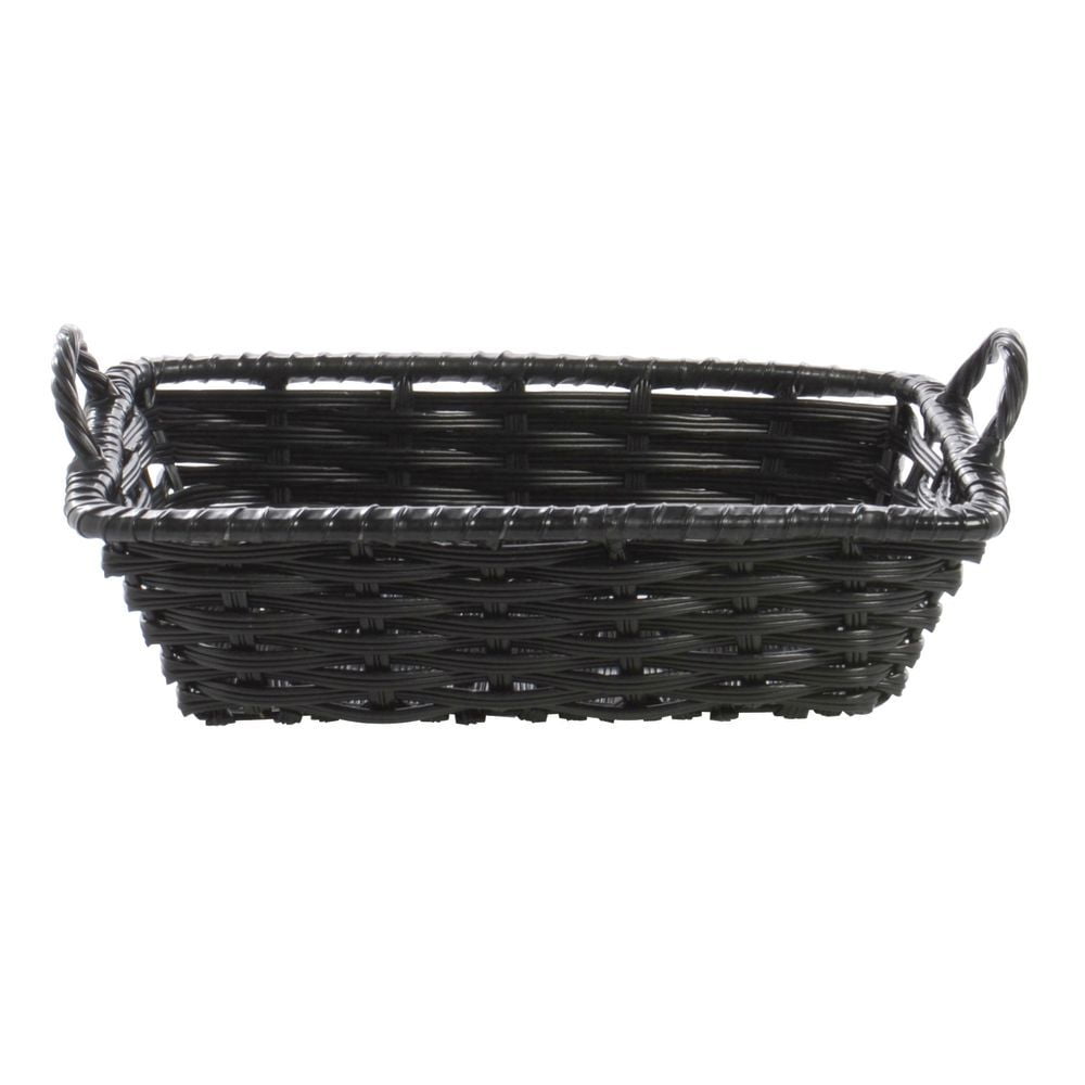 HUBERT® Black Storage Basket with Handles Plastic 11"L x 8"W x 3"H