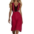 thumbnail image 2 of Mifsaly Linen Overalls for Women Loose Fit Wide Leg Suspenders Jumpsuit Knee Length Summer Casual Pants Adjustable Straps Elegant Office Work Overall 2026 XL, 2 of 9