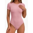 thumbnail image 2 of PRETTYGARDEN Body Suits for Womens Summer Tops Casual Short Sleeve Ribbed Fitted Basic Tee Shirts Spring Fashion Clothes, 2 of 9