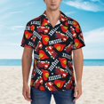 thumbnail image 2 of Rateoe Fire Rescue With Red Helmet And Truck Pattern Men’s Hawaiian Shirt – Short Sleeve Button-Down Tropical Beach Shirt, Lightweight & Breathable Casual Aloha Shirt with Pocket,Large, 2 of 7
