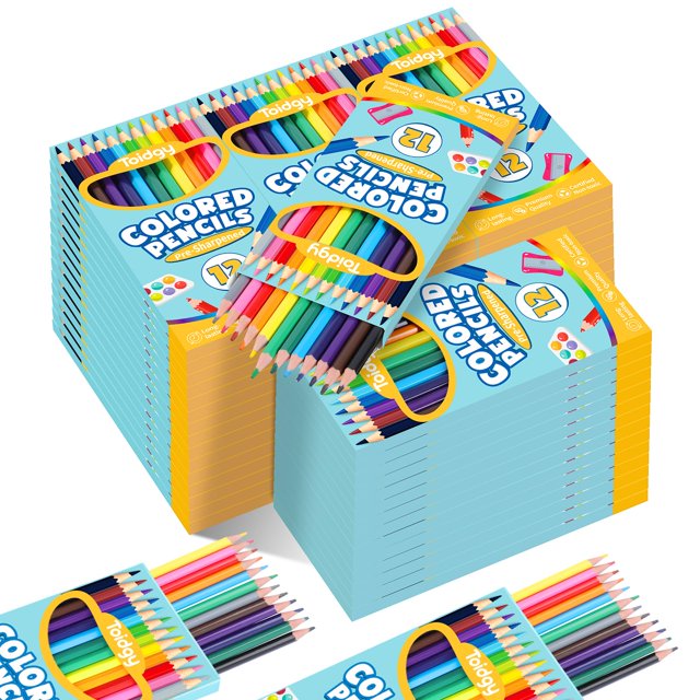 Toidgy 720 Count Colored Pencils for Kids, 60 Packs Colored Pencils Bulk 12 Colors, Pre-sharpened Color Pencil for Adults, Bulk School Sup