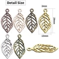 thumbnail image 3 of Hollow Leaf Charms,60pcs Tibetan Style Leaf Charms Mixed Vintage Filigree Leaves Pendants Craft Supples for DIY Jewelry Necklace Bracelet Earring,6 Colors,29x13mm, 3 of 7