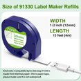 thumbnail image 3 of Labelife Compatible Label Tape Replacement for Dymo Letratag Labeling Refills 91330 10697 (S0721510) Black on White Self-Adhesive Paper Tape for LetraTag LT-100T LT-100H QX50, 1/2 Inch x 13 ft, 6 Pack, 3 of 5