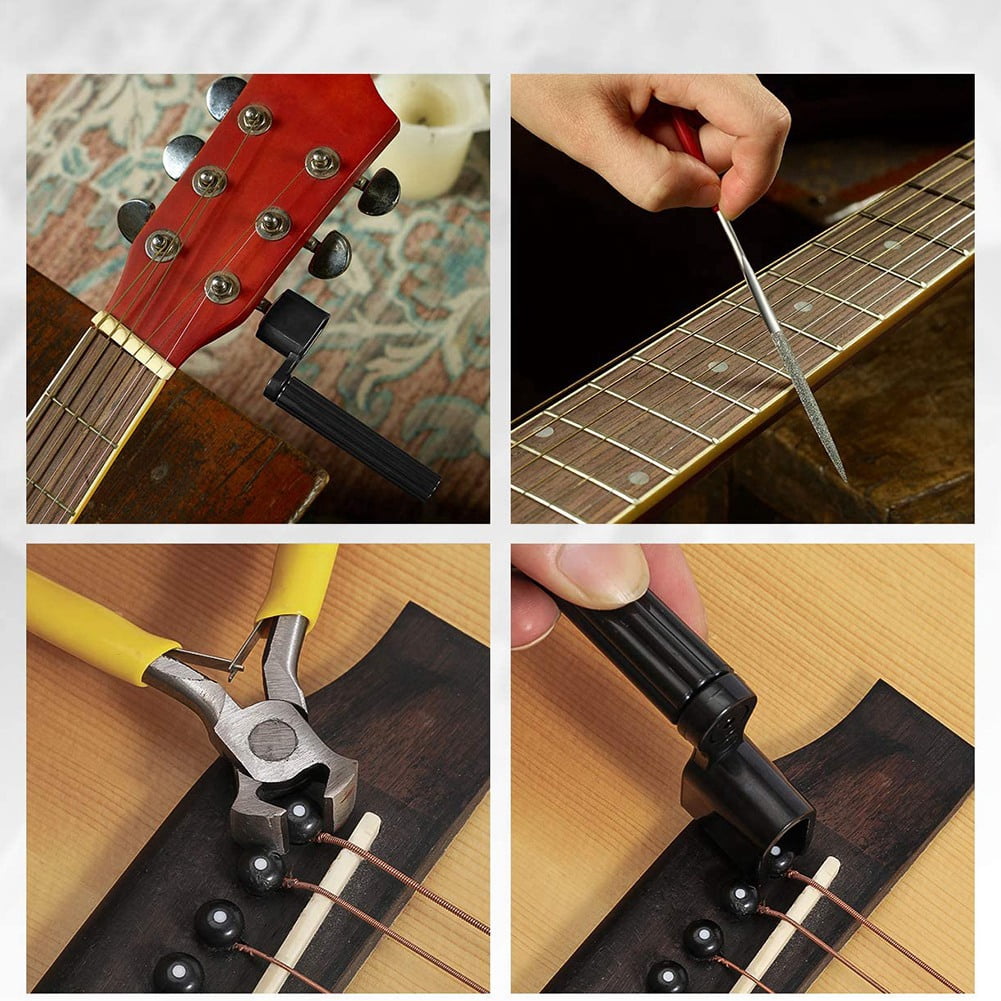 45Pcs Guitar Repairing Maintenance Tool Kit with Carry Bag Large Care