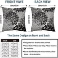 thumbnail image 4 of Black Grey Gray Pillow Covers 18x18 Set of 2 Dahlia Modern Geometry Flower Decorative Throw Pillows Outdoor Summer Floral Farmhouse Pillowcases Linen Cushion Case Decor for Home Sofa Couch Bed, 4 of 6