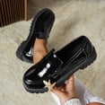 thumbnail image 2 of GERsome Womens Loafers Low Chunky Heels Round Toe Slip On Work Shoes Comfort Business Casual Dress Shoes, Black Size 9, 2 of 8