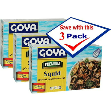 Goya Squid pieces in their own ink - Calamares 4 Oz Pack of