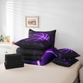 thumbnail image 6 of Homewish Neon Purple Basketball Twin Bedding Sets 7-Piece for Boys, Futuristic Square Honeycomb Bedding Comforter Set, Sports Theme Reversible Sheet Sets, Lightweight Room Decor, 6 of 8