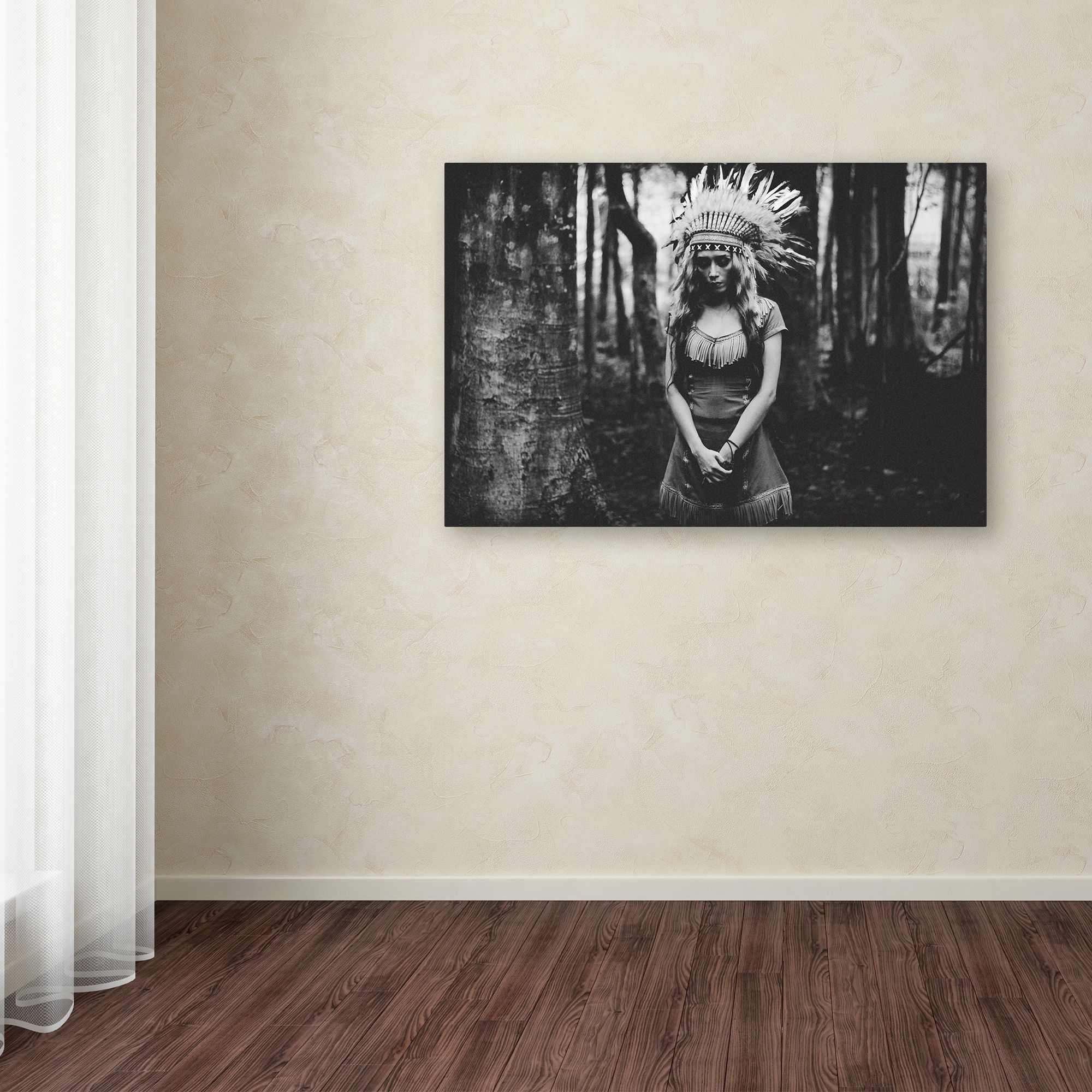 Bagasphotowork 'Black And White Mood In The Forest' Canvas Art