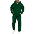thumbnail image 2 of Men's Fall/Winter Hooded Sports Set, for Casual Training and Cold Weather Activities,Dark Green,L, 2 of 7