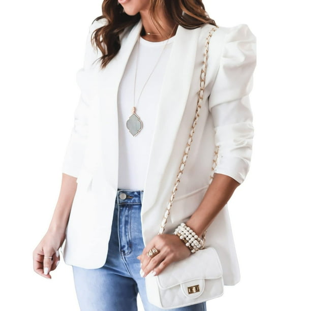 Pntutb Mujeres Sólido Manga Larga Oficina Abrigo Cardigans Traje Chaqueta Larga Tops Liquidación Pntutb Pntutb-685