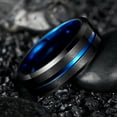 thumbnail image 4 of NUNCAD Tungsten Ring 4/6/8/10mm Black/Blue/Gold/Rose Gold/Silver Groove Wedding Bands Beveled Edges Engraved Size 4 to 17 for Men and Women, 4 of 4
