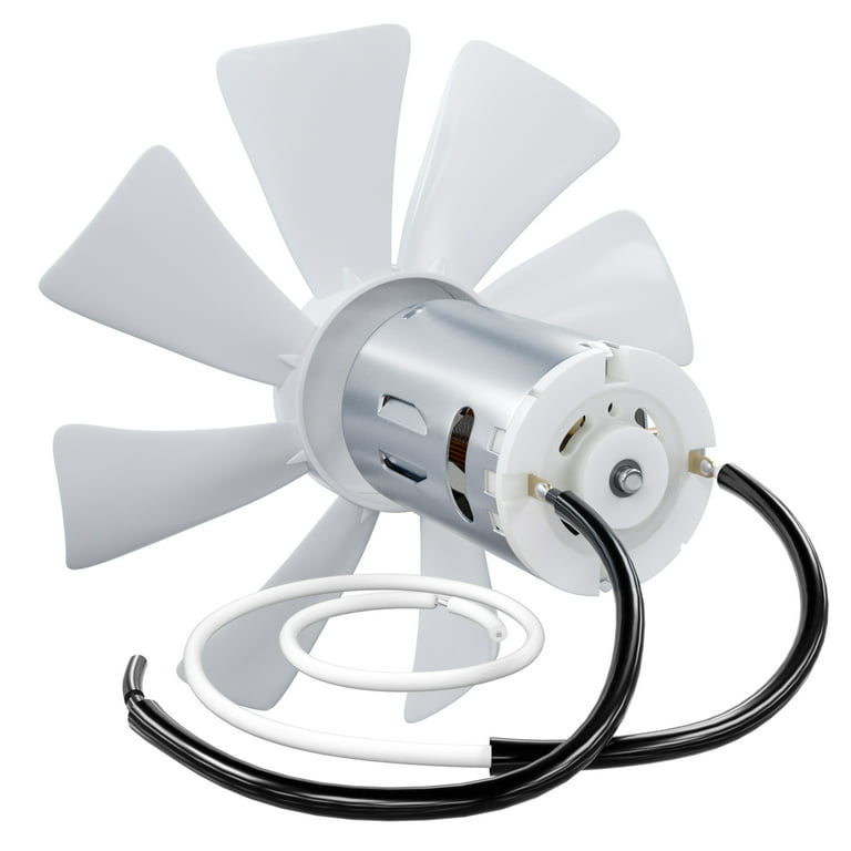 Carkio RV Vent Fan Replacement 6 inch RV Exhaust Fan White Fan Blade&12V  D-Shaft RV Vent Fan Motor Replacement Accessories for RV Roof Celling