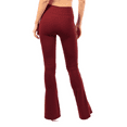 thumbnail image 2 of Yoga Leggings with Front Slit and Pockets High Waist Tummy Control Buttery Soft Stretchy Workout Pants Burgundy 2X, 2 of 4