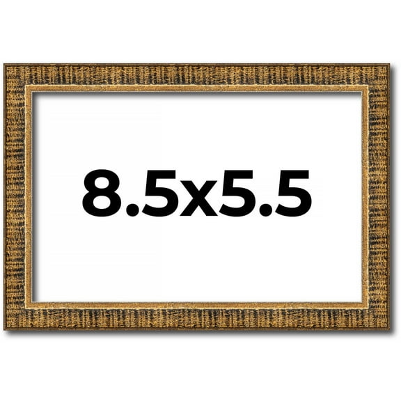 8.5x5.5 Frame Gold Picture Frame - Complete Modern Photo Frame Includes UV Acrylic Shatter Guard