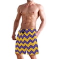 thumbnail image 6 of Purple and Yellow Zigzag Mens Swim Trunks Quick Dry Board Shorts Breathable Fit Beach Shorts Swimwear, 6 of 8
