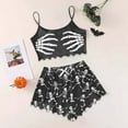 thumbnail image 2 of Women's Halloween Print Sleeveless Vest Shorts Pajama Set Casual Comfortable Home Wear Holiday Outfit, 2 of 2
