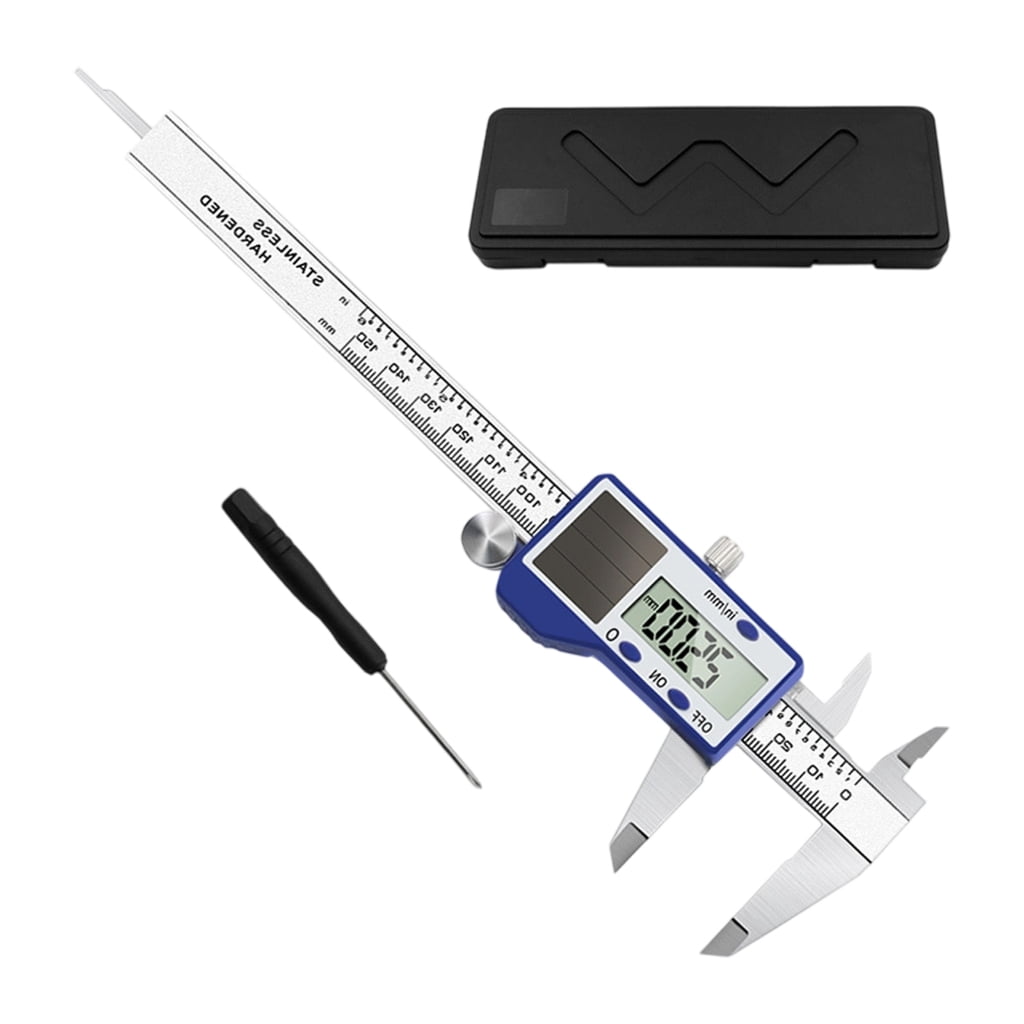 Upgrades Solar PoweredSteel Digital Calipers 150mm with Double Power Supply & Storage Case for for Mechanical Engineering