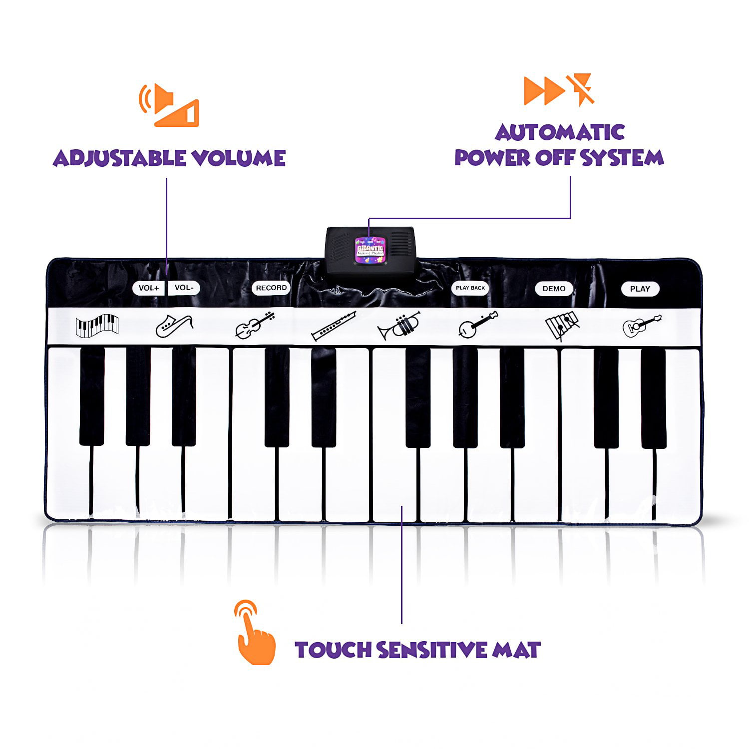 Abco Tech Giant 70" Piano Play Mat Jumbo Floor Keyboard 24 Keys 8 Sound Options 