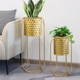 thumbnail image 3 of Set of 2 Planters with Stand Large Gold Planter for Indoor Plants 26 &18" H Morden Plant Pot, 3 of 7