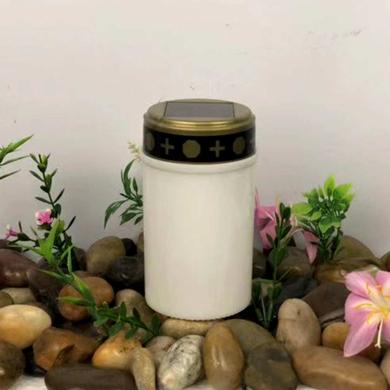 4Pieces Solar Pathway Lights Outdoor Grave Candle Lamp Waterproof Candle Light