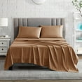 thumbnail image 5 of American Home Collection Brushed Microfiber Sheet Set, Deep Pocket Extra Soft Sheets & Pillowcases Set, 4 Pieces, Full, Tan, 5 of 7