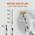 thumbnail image 4 of KFFKFF Drywall Tool Handle, Adjustable 40''-64'', Crafted from Anodized Aluminum, Features 5-Section Length Customization, Ergonomic Grip, and 360° Swivel for Drywall and Sheetrock Application, 4 of 9