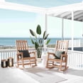 thumbnail image 5 of Kaleemen Oversized Outdoor Rocking Chair,Easy to Assemble High Density Polyethylene Patio Rocking Chair,Teak color, 5 of 6