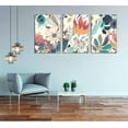 thumbnail image 2 of 3 Pcs Sage Green Wildflowers Canvas Wall Art Neutral Minimalist Abstract Boho Floral Botanical Painting Pictures Wall Decor Poster Print Artwork for Living Room Bedroom Home Decoration, 2 of 7
