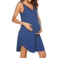 thumbnail image 4 of WISEFIN Women Nursing Breastfeeding Slip Dress Solid Color Sleeveless Maternity Dresses, 4 of 5