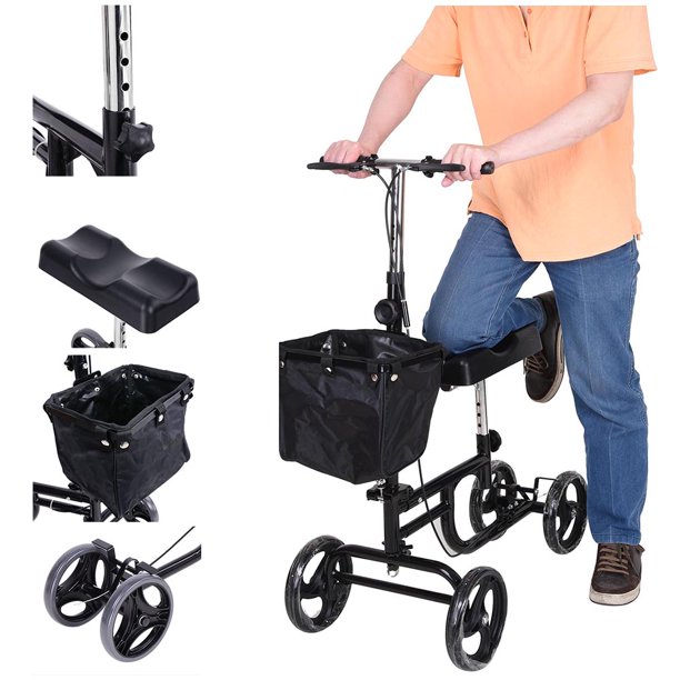 Steerable Medical Knee Walker Scooter, Weight Capacity 295 lbs