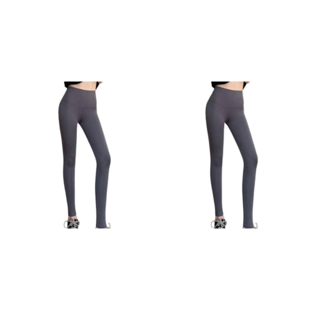 Minnieouse Pantalones de cintura alta para mujer de ciclismo, pantalones deportivos de poliéster para entrenamiento en casa de verano, ropa Gris L 2piezas