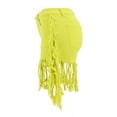 thumbnail image 4 of Pimfylm Jean Shorts for Women Juniors, Summer High Waisted Stretchy Frayed Raw Hem Tassels Denim Shorts Yellow, S, 4 of 6