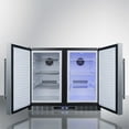 thumbnail image 3 of 36" wide ADA height frost-free side-by-side undercounter refrigerator-freezer black cabinet, stainless steel doors, and digital controls, 3 of 5