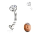 thumbnail image 4 of 14G Titanium Floating Belly Button Rings for Women Flat Back Belly Rings 12mm Belly Piercing Jewelry, 4 of 5