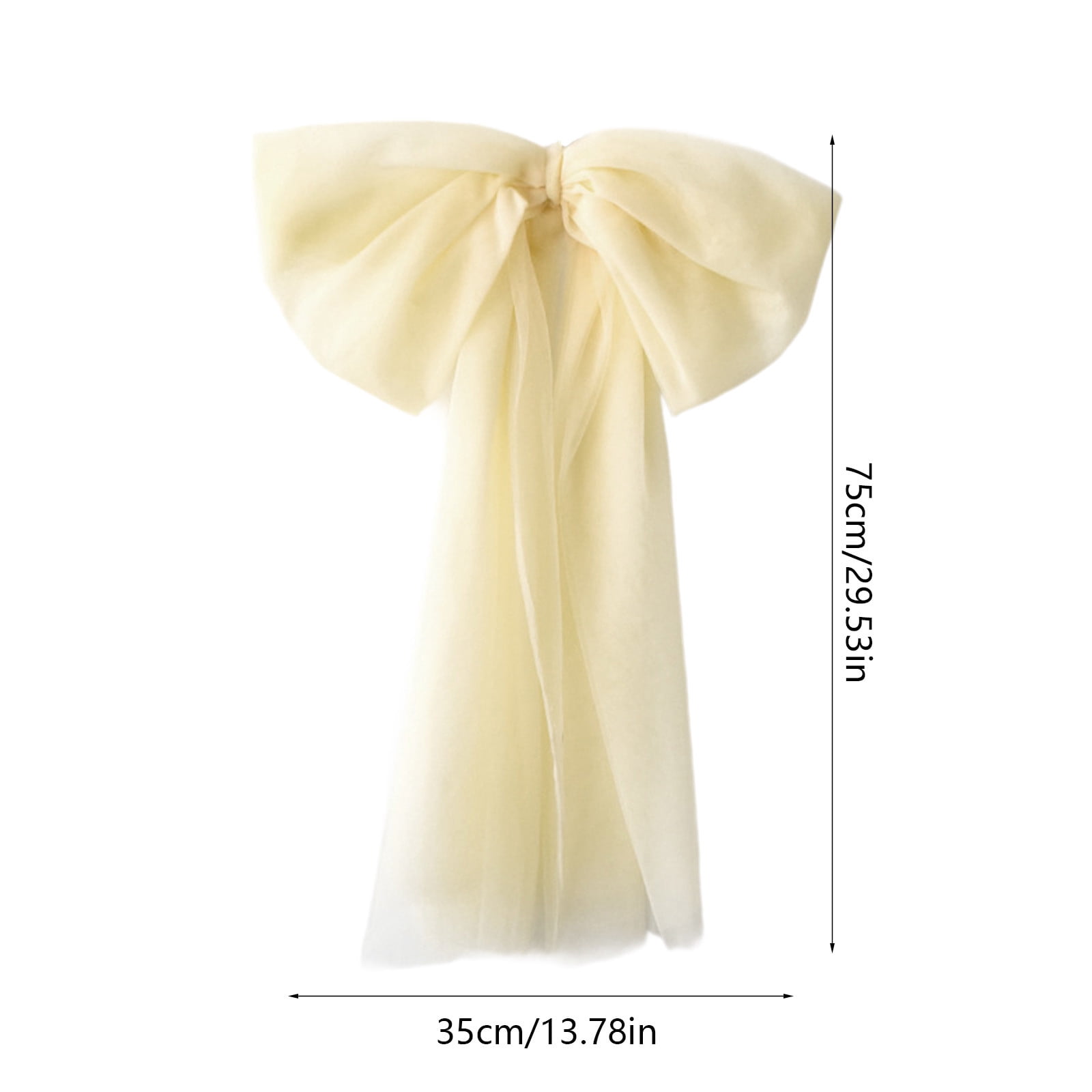 Nœud Géant Velours Blanc 50x180cm - Décoration Sapin Noël, Couronne, Mur - Bords Câblés, Réutilisable - 9