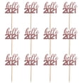 thumbnail image 1 of Wosthever 12 piezas Hello 2021 Cake Topper cumpleaños pastel postre DIY fiesta decoración para niños mujeres hombres, rosa dorado Type3 NO3 Wosthever HA002671-02, 1 of 6