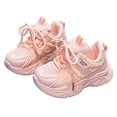 thumbnail image 4 of WNVMWI Little Girls Mesh Running Shoes Toddlers Casual Platform Sneakers Childrens Lace Up Walking Sneaker Pink Sizs 12, 4 of 7