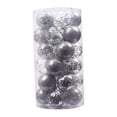 thumbnail image 3 of 30 piezas de adornos navideños de bolas irrompibles, suministros para fiestas, decoraciones para árboles de Navidad para aniversario, dormitorio, Plateado, 3 of 8