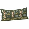thumbnail image 2 of Green Giraffe Body Pillow Covers 20"x54", Love Heart Spring Floral Botanical Soft Brushed Microfiber Breathable Throw Pillow Covers, Pillowcase with Zipper for Couch Sofa Bedroom Living Room, 2 of 9